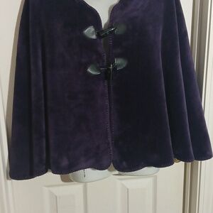 Plush Velvet Toggle Closure Women's Sweater - Purple